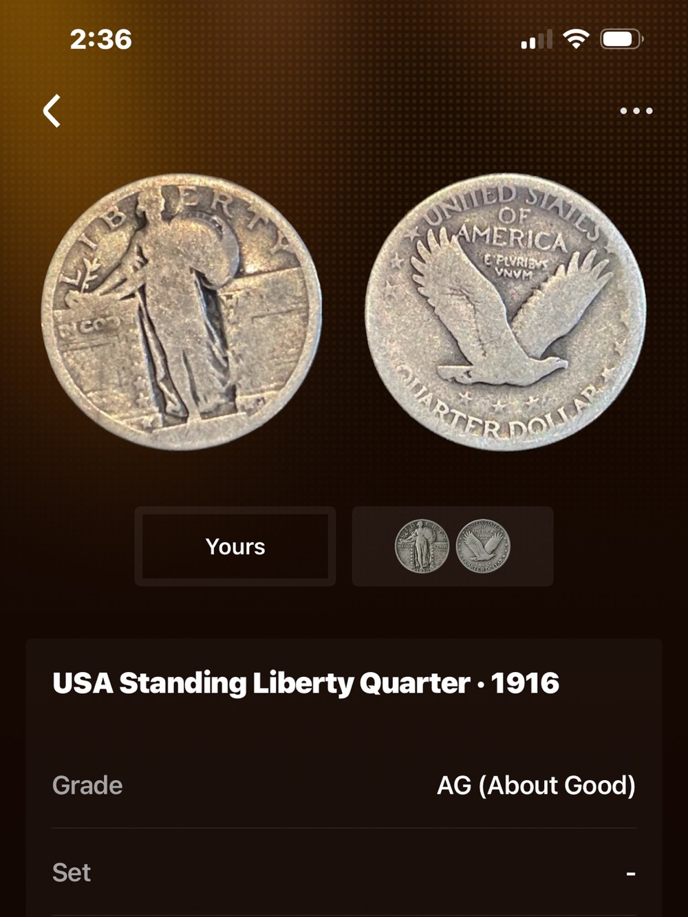 Standing Liberty Quarter Display Coin - Silver Tone
